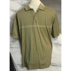 Izod Golf Cotton Cool-FX Polo Shirt Mens Sz Medium Olive Short Sleeve Collared